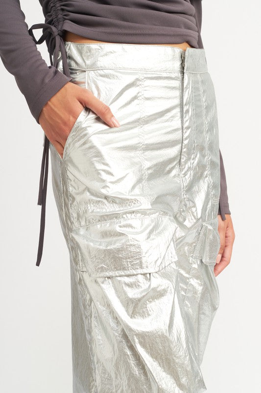 Metallic Cargo Pant