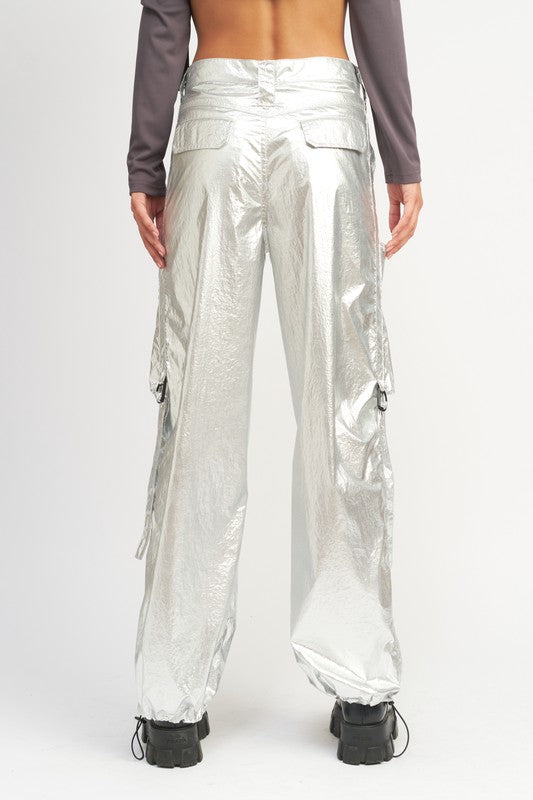 Metallic Cargo Pant
