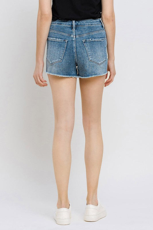 Ultra High Rise Button Up Denim Shorts