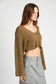 Harlow Cropped V Sweater