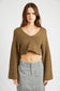 Harlow Cropped V Sweater
