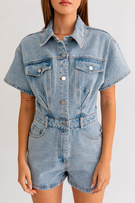 James Denim Romper