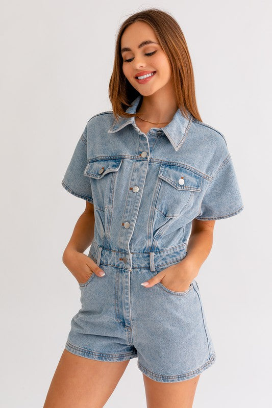 James Denim Romper