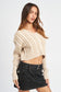 Contrast Cable Knit Sweater