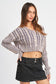 Contrast Cable Knit Sweater