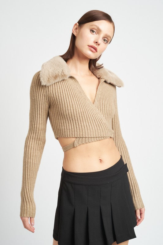 Fur Cross Top