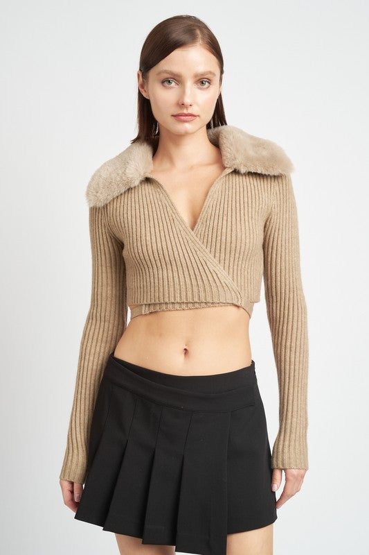 Fur Cross Top