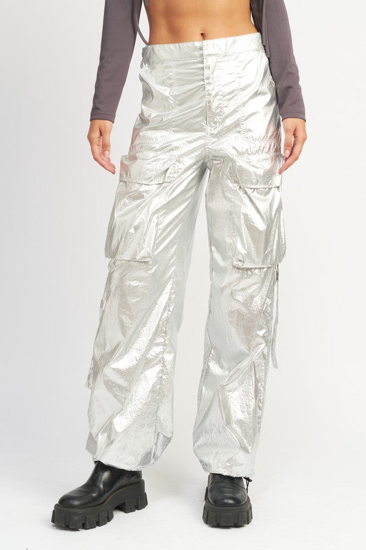Metallic Cargo Pant