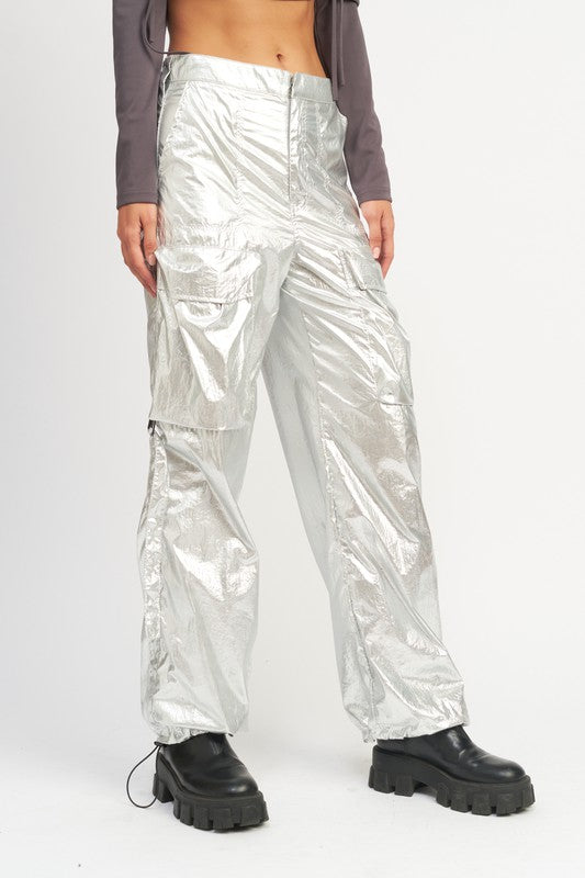 Metallic Cargo Pant