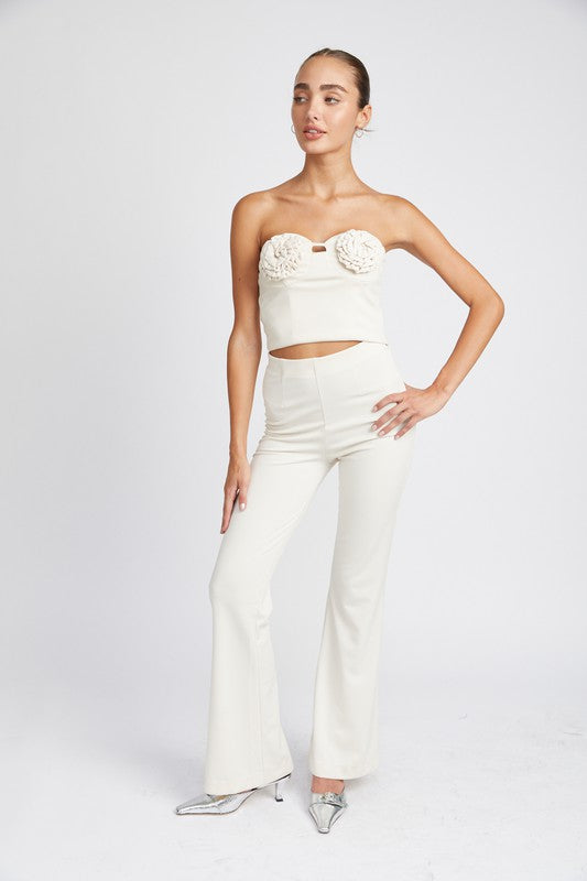 Rosette High Rise Flare Pant