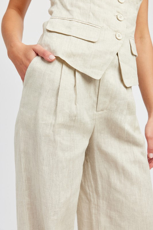 Linen Pleated Pant