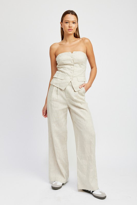 Linen Pleated Pant