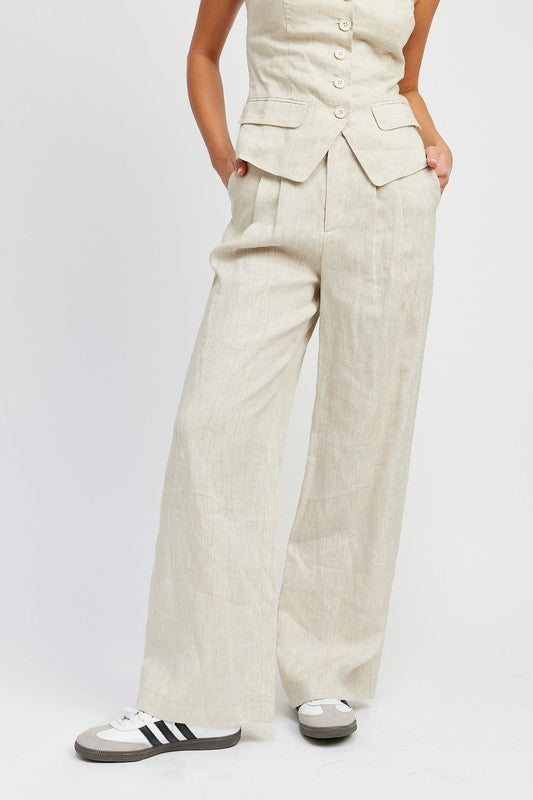 Linen Pleated Pant
