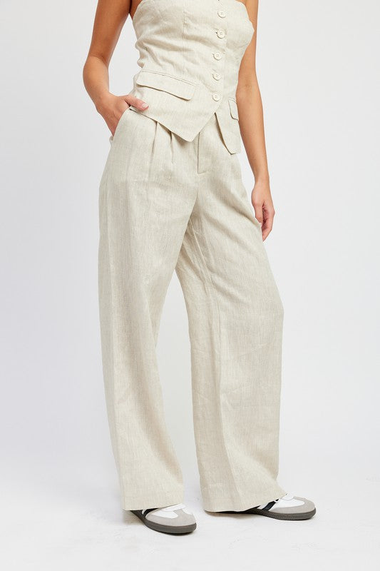 Linen Pleated Pant