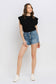 Ultra High Rise Button Up Denim Shorts