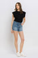 Ultra High Rise Button Up Denim Shorts