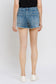 Ultra High Rise Button Up Denim Shorts