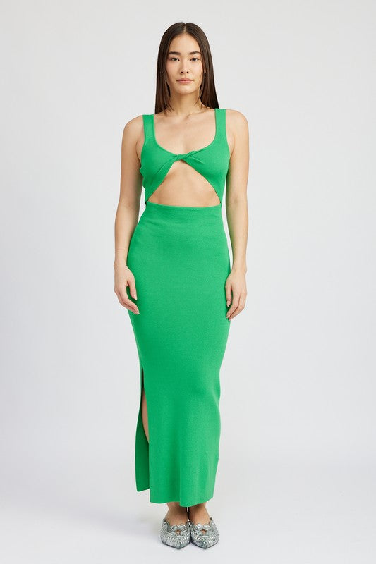 Front Knot Midi Dress