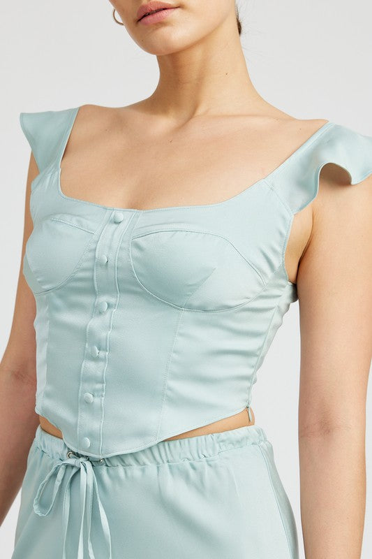 Emerson Satin Bustier Top