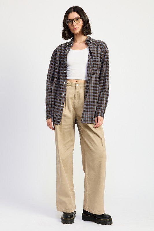 Plaid Oversized Top