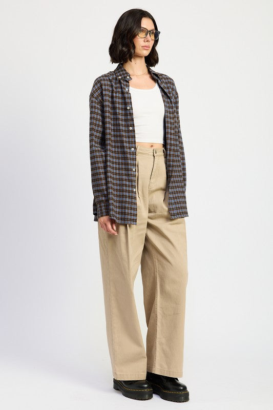 Plaid Oversized Top