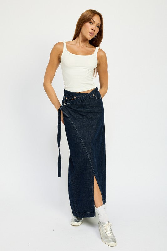 Wrap Denim Maxi