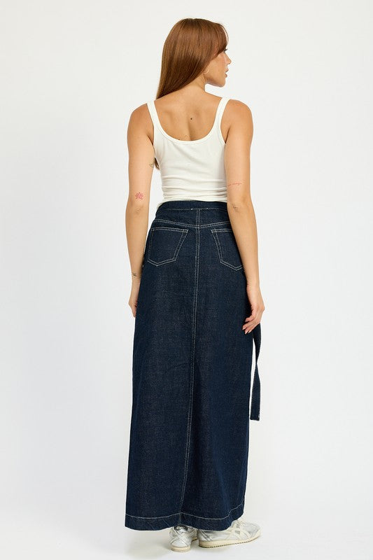 Wrap Denim Maxi