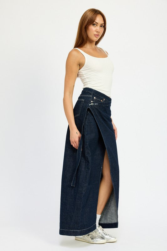 Wrap Denim Maxi