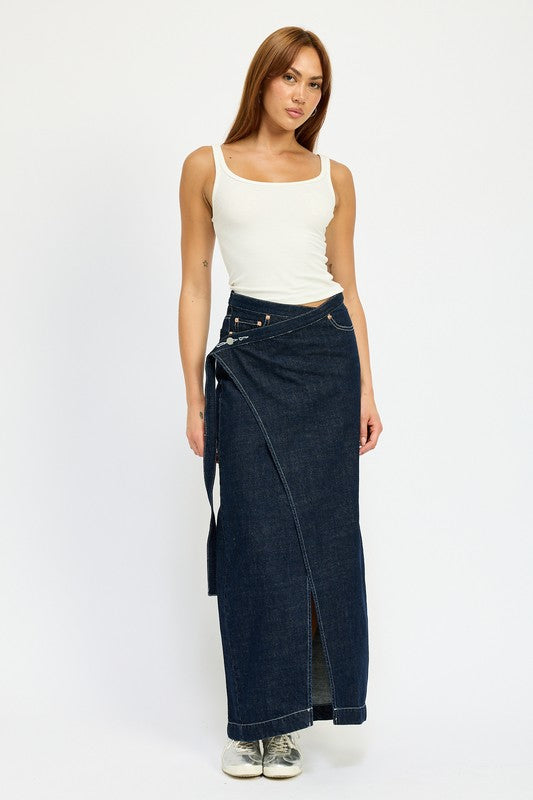 Wrap Denim Maxi