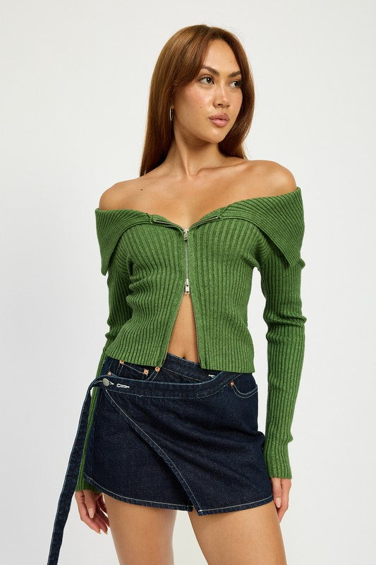 Wrap Denim Mini Skirt