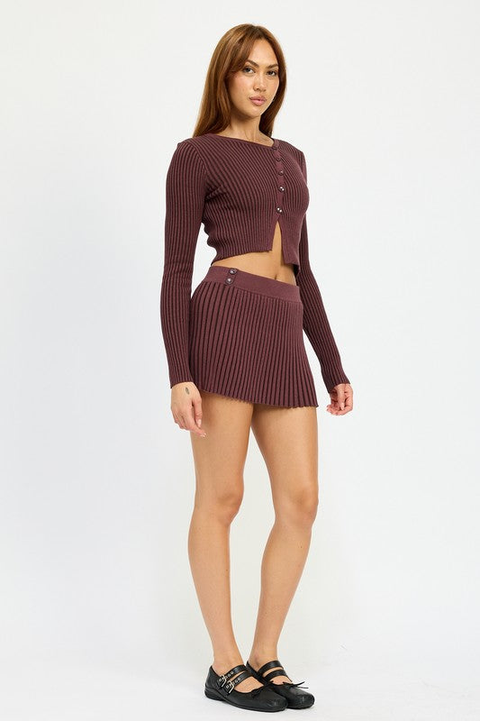 Ribbed Asymmetrical Cardigan