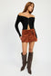 Ruby Suede Buckle Skort