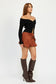 Ruby Suede Buckle Skort