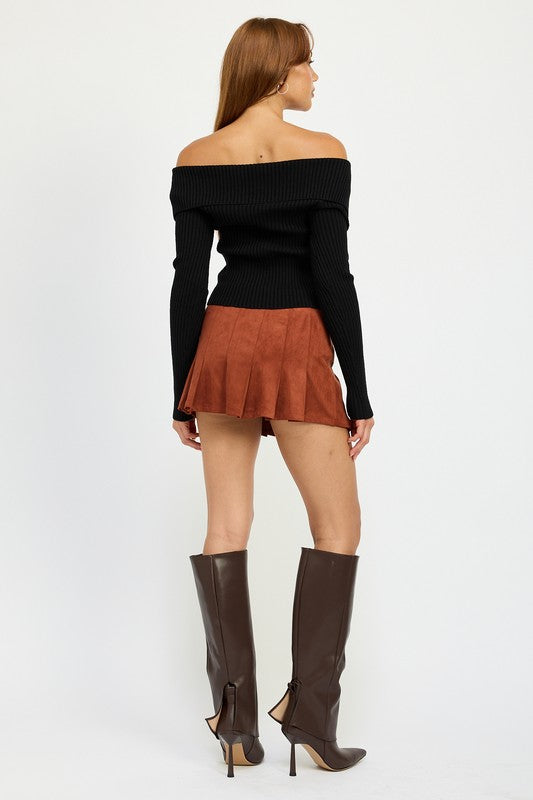 Ruby Suede Buckle Skort