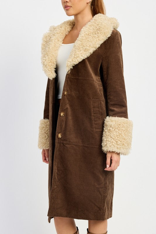 Faux Fur Mid Trench