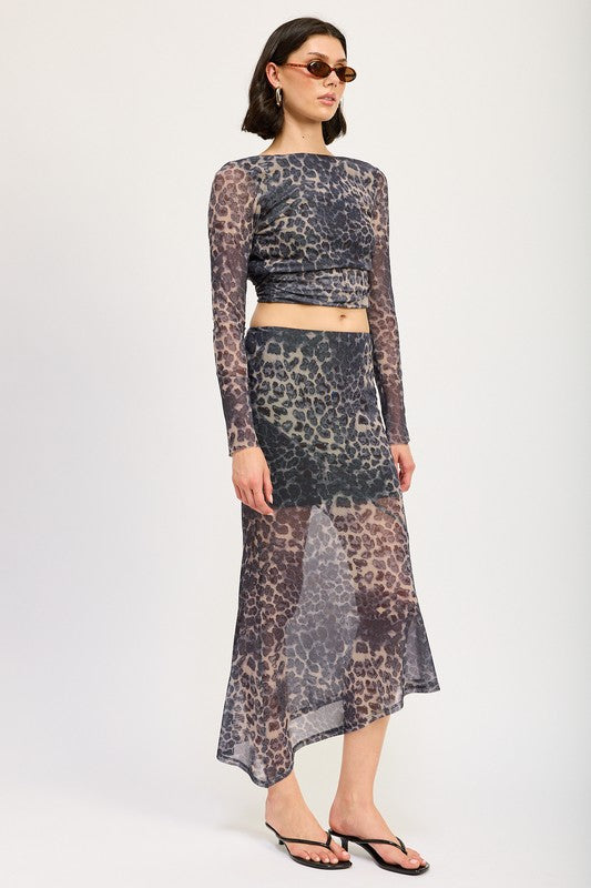 Leopard Sheer Midi