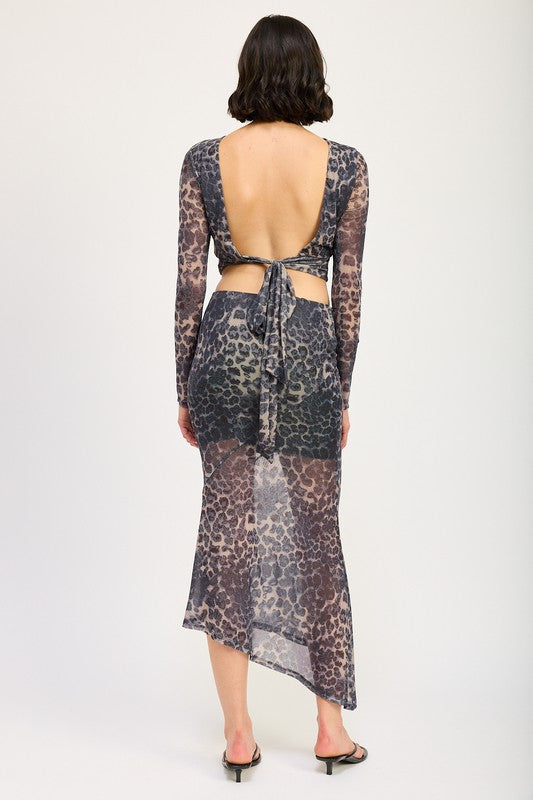 Leopard Sheer Long Sleeve Top