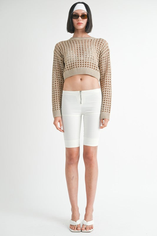 Round Neck Knit Crop Top