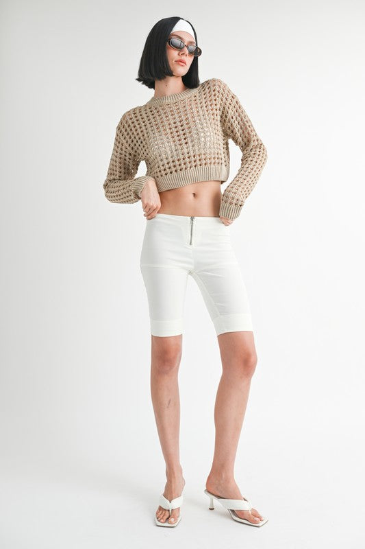 Round Neck Knit Crop Top